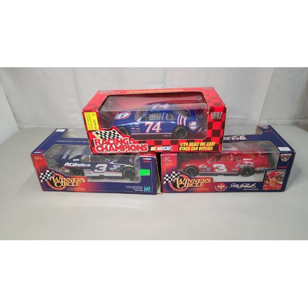 Racing Champions 1/24 Scale Die-Cast Stock Car Replica & (2) Winners Circle 1/24 Scale Stock Cars