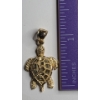 Image 4 : 14K Yellow Gold Sea Turtle (Honu) Diamond-cut Textured Pendant - Weight: 2.5g