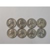 Image 1 : Assorted Years/Mint Marks 90% Silver Washington Quarters - Face Value: $2.00	