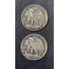 Image 2 : 2 Pc 90% Silver Half Dollars - 1943 P / S - See Pics For Condition