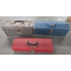 Image 1 : Three Vintage Metal Tool Boxes, & 2 Crates With Assorted Tools, Wrenches, Hardware & More!