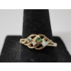 Image 2 : 14K Yellow Gold Ring with Blue, Green, and White Stones - Size 9 - Total Weight: 2.3