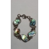 Image 1 : Sterling Silver 7" Bracelet With Abalone Inlay - Total Weight: 26.8g