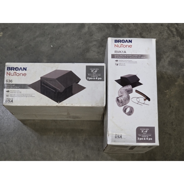 New Nutone Roof Duct Kit And Roof Cap