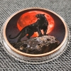 Image 2 : One Troy Ounce .999 Fine Copper Round ~ Colorized Ft. Black Panther In Front of Blood Moon