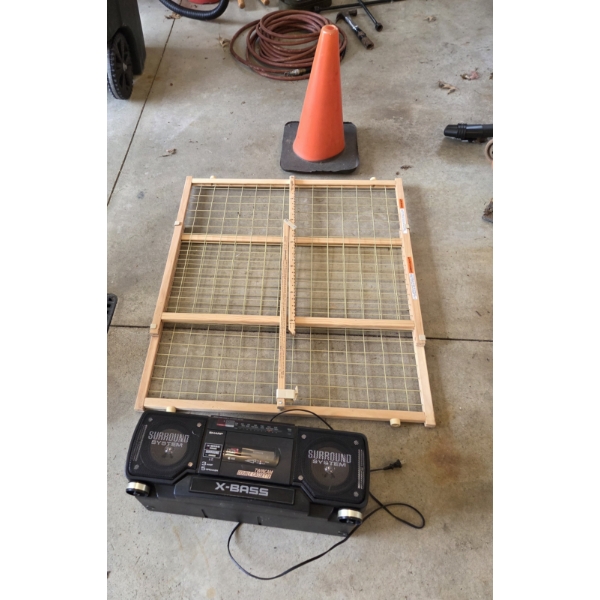 Louisville Home Pickup - 3 Pc Group - Baby Gate, Portable Boom Box Radio & Cone - See Pics