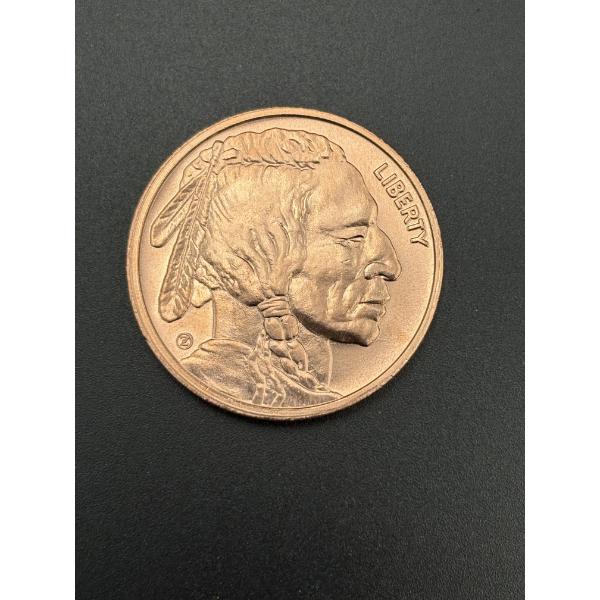 One AV Ounce .999 Fine Copper Coin - Indian Head 