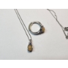 Image 4 : Gorgeous Sterling Silver Opal and Purple Ring and Necklace - TW: 5.7g