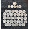 Image 2 : Lot of 6 U.S. 90% Silver Coins and 33 U.S. Coins.  Face Value = $18.25