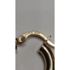 Image 3 : 14K Yellow Gold Set Of Hoop Earrings With Green Enamel Inlay - Weight: 1.7g