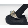 Image 2 : Gorgeous Sterling Silver Ring with Large Aquamarine Stone and Intricate Details - Size 9 - TW: 6.4g