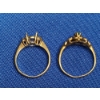 Image 8 : 10K Gold Ring With Emeralds & 10K Gold Open Setting Ring With Clear Stones -Total Weight: 3.5g