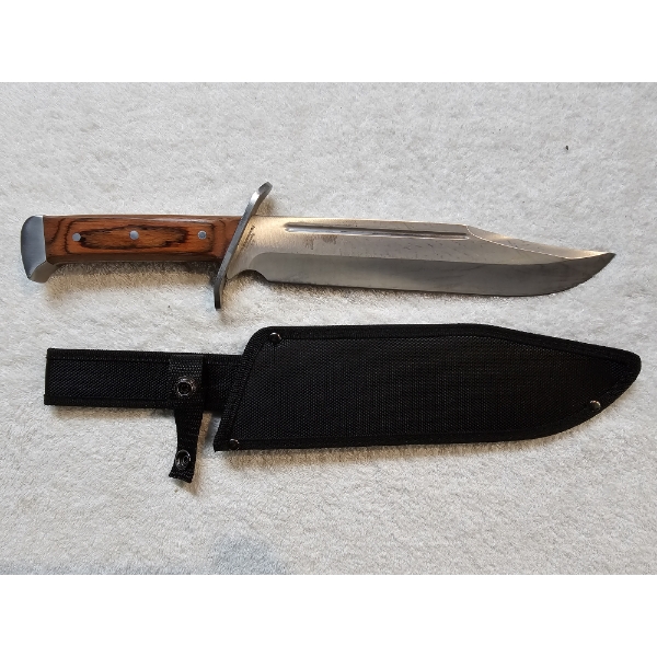 Ridge Runner Large Bowie Knife with Wood Handle (16 Inches)