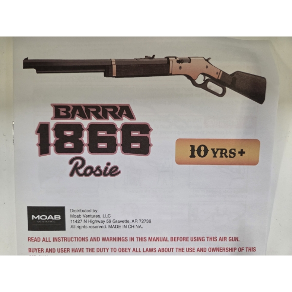 Beautiful Rose Gold Accent Single Pump Barra 1866 Rosie Pellet Or BB Gun New In The Box! 350 FPS!