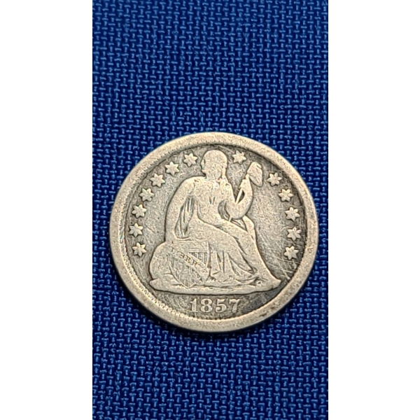 1857 90% Silver Seated Liberty Dime