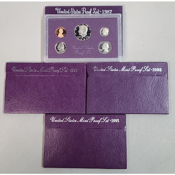 1987, 1991, 1992, 1993,  United States Mint Proof Coin Sets