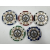 Image 2 : NFL New Orleans Saints - Clay Poker Chip Set - Mint Condition - Complete Set 5 Chips - Harder To Fin