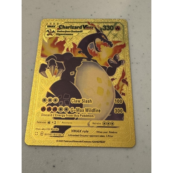 Rare Pokemon Charizard Gold Foil Trading Card - Mint Condition