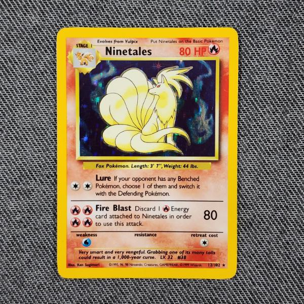 Ninetales 12/102 Holo Rare Base Set Vintage Pokemon Trading Card