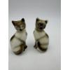 Image 1 : Siamese Cat Salt & Pepper Shakers manufactured in Japan - Ceramic with Cork Stopper - 4 inches