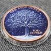 Image 2 : One Troy Ounce .999 Fine Copper Round ~ Colorized Ft. Unique Winter Maple Leaf Design & Snow Covered