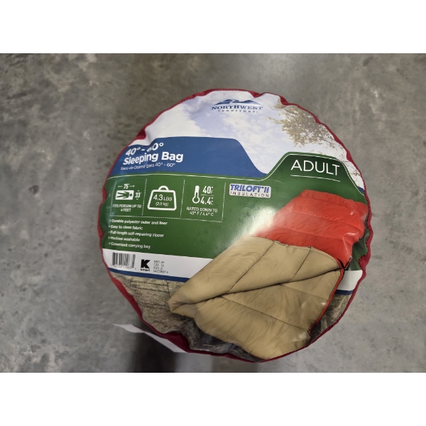Brand New Red Adult Size Northwest Territory 40-60 Degrees Sleeping Bag 
