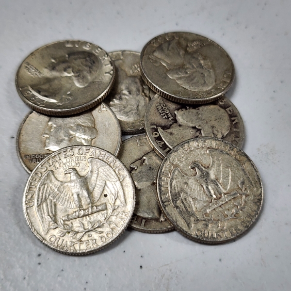 Eight Assorted United States 90% Silver Quarters ~ $2.00 Face Value