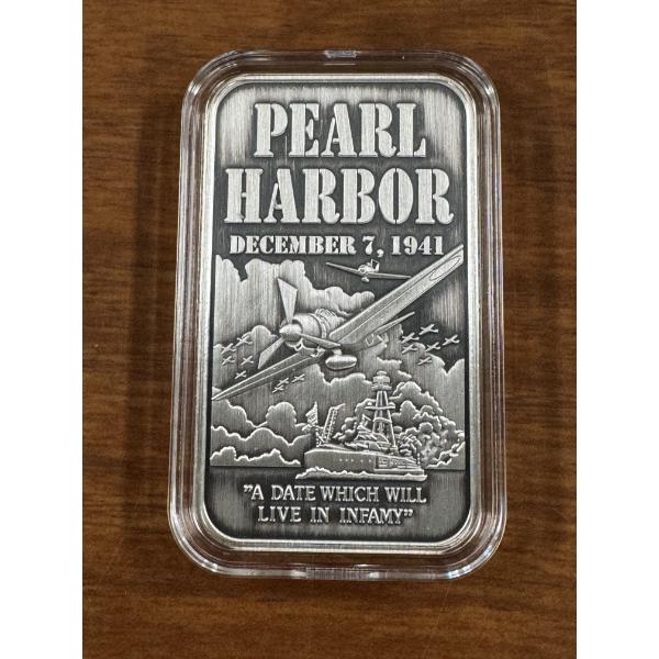 Rare Pearl Harbor One Pure Ounce .999 Fine Silver In Holder - Mint Condition