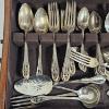 Image 3 : Vintage Normandy Rose Silver-Plated Flatware Canteen Set (5.6lbs)