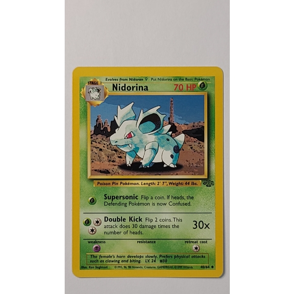 1999 Nidorina #40/64 Pokemon Trading Card From The Jungle Set - Near Mint