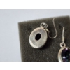 Image 4 : Sterling Silver Purple Iridescent-Style Stones Earrings and Two Bracelets TW: 14.0g