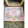 Image 2 : Delightful 17"x27" Framed Crosstitch & Classic Framed Wall Mirror.