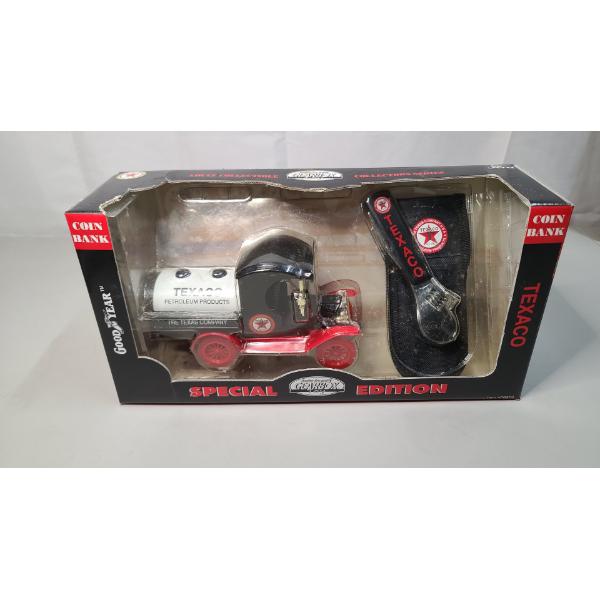 1999 Gearbox Special Edition 1:24 Scale Die Cast Metal 1912 Ford Model Texaco Tanker Coin Bank Set