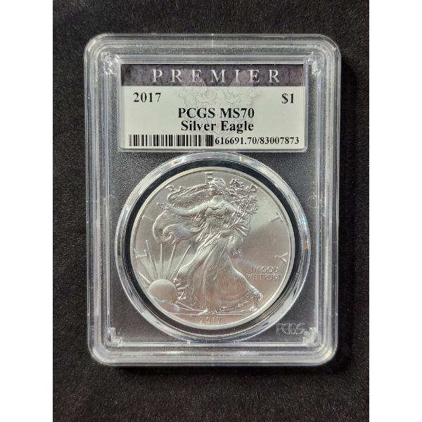 PCGS MS70 Graded 2017 Silver 1 Oz Eagle Round