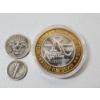 Image 6 : 2 Silver Coing and Token: 1909 Barber Quarter, 1945 Mercury Dime, & Riviera Gaming Token