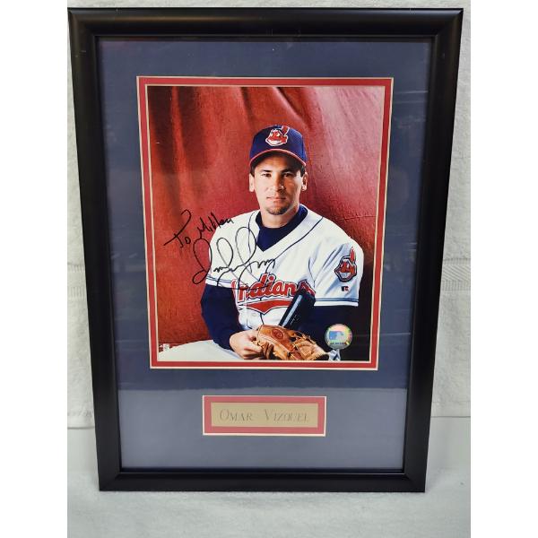 Hand Signed Omar Vizquel Officially Licensed & Professionally Framed Photograph Measuring~ 12" X 17"