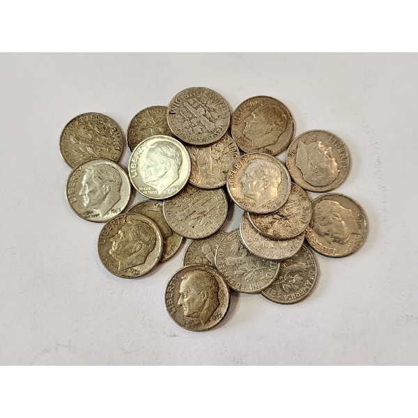 $2.00 Face Value of Assorted Years U.S. 90% Silver Roosevelt Dimes