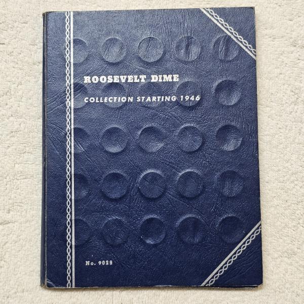 Partially Filled Vintage Whitman #9029 Coin Folder for Roosevelt Dimes FV: $7.30