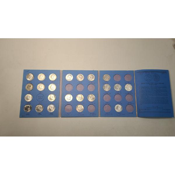Starting 1964 Whitman Coin Collection Book Of Silver/Non-Silver Kennedy Half Dollars - FV: $11.50