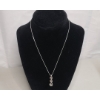 Image 1 : Kay Jewelers Sterling Silver Diamond Chip Twist Pendant On 16" Necklace - Weight: 4.4g