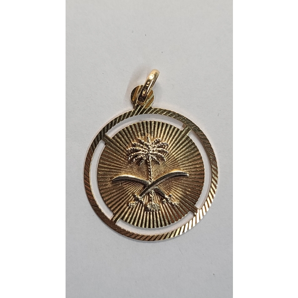 18K Yellow Gold Saudi Arabia National Emblem - Weight: 8.9g