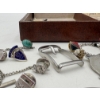Image 7 : Jewelry Case full of Cuff Links - Tie Clips - Pins - Keys - Pocket Knife - Keychains - Etc.
