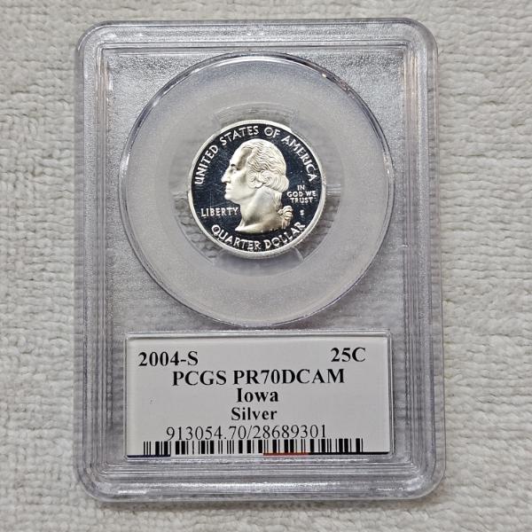 2004-S Iowa Statehood 90% Silver Quarter, PCGS Graded: PR70DCAM