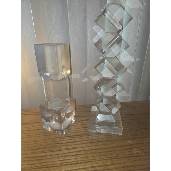 Beautiful Heavy Glass Decor 16" & 12"