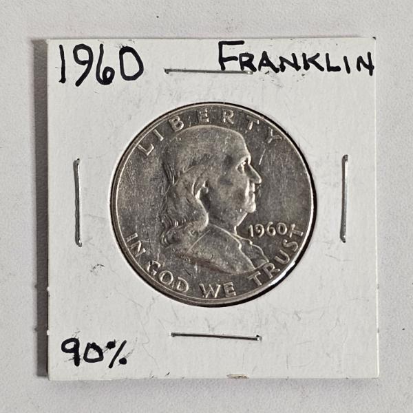 1960 US Franklin Half Dollar, Composed of 90% Silver
