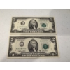 Image 1 : 2 - United States Thomas Jefferson $2.00 Bill - Consecutive Numbered Bills - Mint Condition