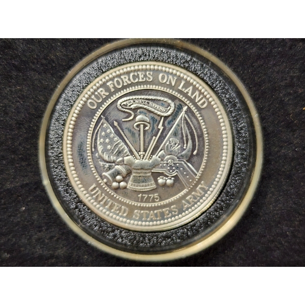 1 Troy Ounce Silver Round Ft. US Army Our Forces On Land & Great Seal of the United States