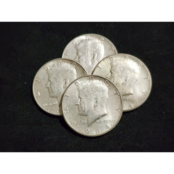 $2.00 Face Value in 90% Silver 1964 Kennedy Half Dollars