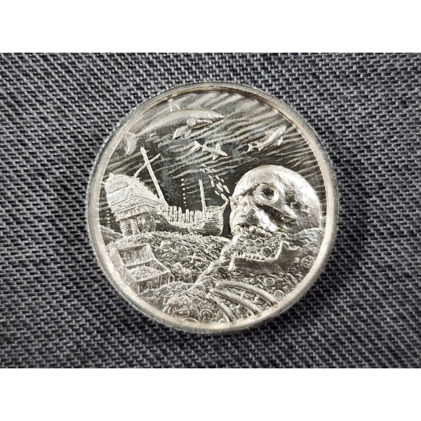 2 Oz .999 Fine Silver No Prey No Pay Round - Sunken Ship