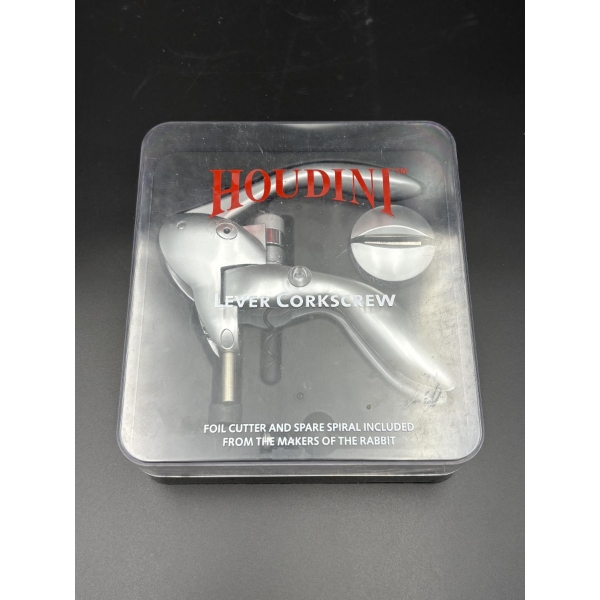 Houdini Lever Corkscrew - Foil Cutter and Spare Spiral Included from the makers of the Rabbit 